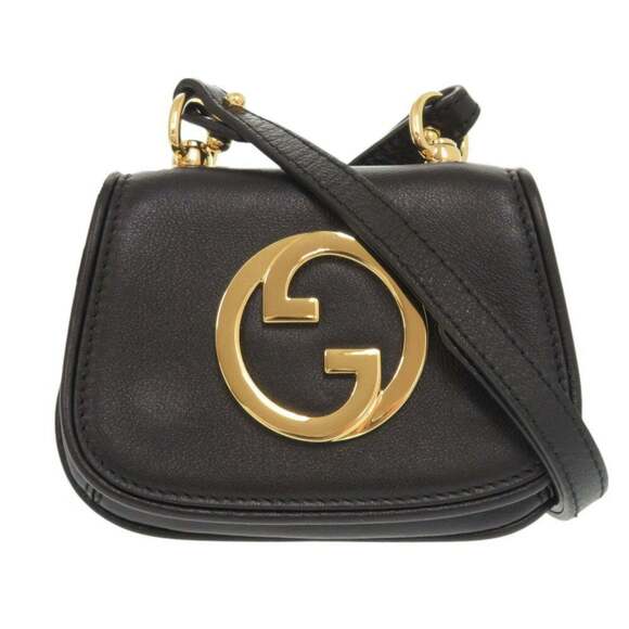 GUCCI Authentic Black Leather Shoulder Bag - Picture 2 of 9